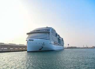 MSC World Europa, the first cruise ship to berth in Dammam port, underlining the growing popularity of Saudi Arabia as a cruise destination