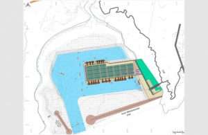 A plan of the Phase 1 of the proposed Galthea Bay transhipment terminal development