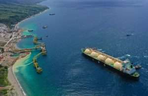 The ADNOC LNG carrier ISH berthing in Batangas Bay where is will operate as a FSU