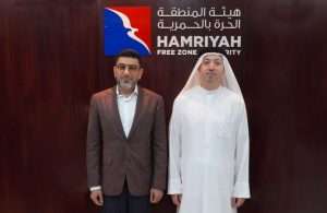 H.E. Saud Salim Al Mazrouei, Director of the HFZA and Bilal Merchant, Managing Director of Infinite Mining & Energy FZE signed an agreement at HFZA headquarters in the presence of senior officials from both sides