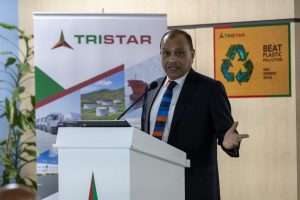 Tristar CEO Eugene Mayne speaking at the event to mark World Environment Day