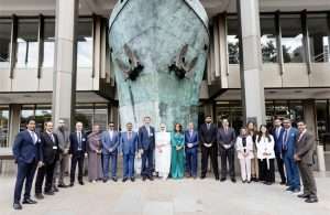 The UAE and DNV delegations outside the IMO building in London after the signing ceremony