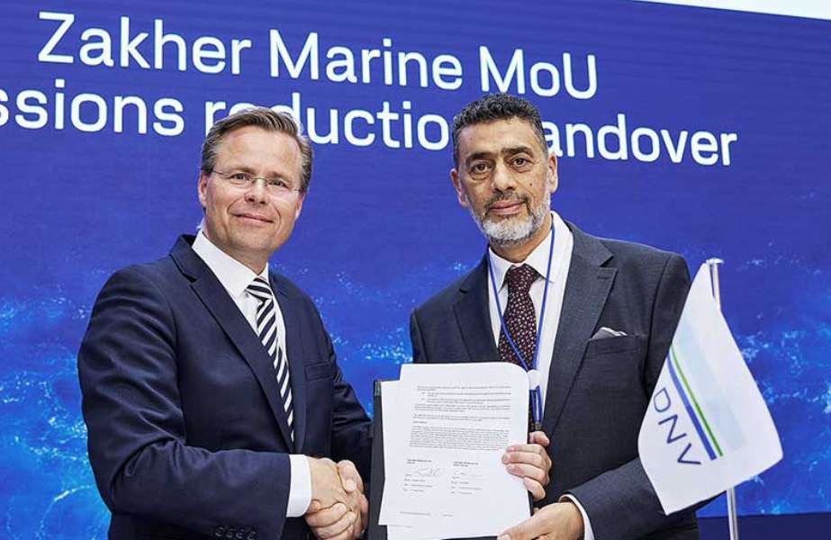 Story7 Torgeir Sterri, Senior Vice President, Director Offshore Classification at DNV, with R Ziad Alfar, Head of Asset Integrity at ZMI signing the MOU