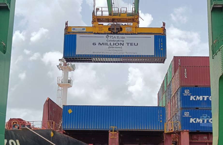 JNPA terminal operator BMCT (PSA Mumbai) reached its 6 million teu milestone in August this year