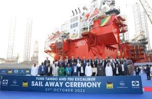 VIPs gather to mark the completion of the FLNG Tango and FSU Excalibur conversions