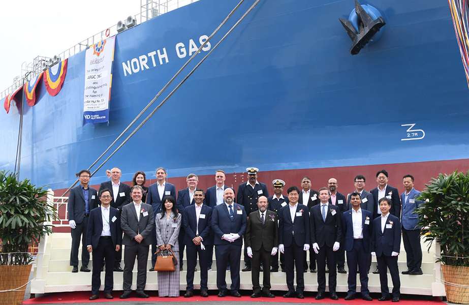 Al Seer Marine executives attended the naming ceremony alongside representatives from its partner BGN International, shipbuilder HHI, classification society Lloyd's Register (LR), and newbuilding project management company SeaQuest.