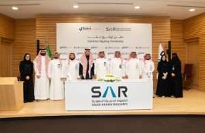 Bahri and SAR executives at the signing of the agreement under the terms of which Bahri Logistics will serve as SAR's primary freight forwarding service provider for both imports and exports