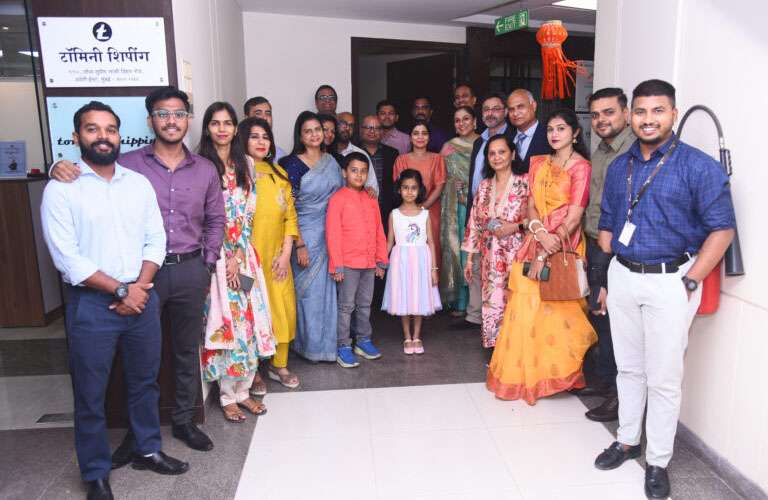 Guests assemble to mark the official inauguration of Tomini’s new seafarer training centre in Mumbai