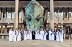 The UAE delegation outside the IMO building in London following the country’s election for another term on the IMO Council