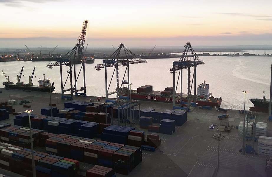The new Asyad Container Terminal in Duqm has three ship-to-shore container gantry cranes.