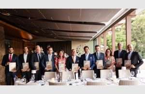 The UAE Ambassador to the Hellenic Republic, Dr Ali Obaid Al Dhaheri, with The Managing Director of The Maritime Standard, Trevor Pereira, and other invited guests from the UAE shipping and maritime community at the launch event for the TMS Yearbook 2024/5 which was held alongside this year’s Posidonia conference and exhibition in Athens
