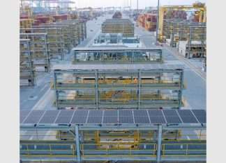 Solar panels on the QTerminals reefer stacks