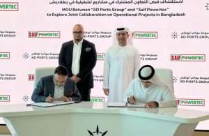 The MoU was signed by Ahmed Al Mutawa, Regional CEO, AD Ports Group, and Tarafder Md Ruhul Amin, Managing Director of Saif Powertec in the presence of senior officials from both parties