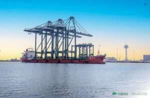 The arrival of the new quay cranes and RTG at Saudi Global Ports, King Abdulaziz Port Dammam