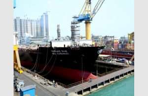 The containership SCI Chennai in dock in Colombo