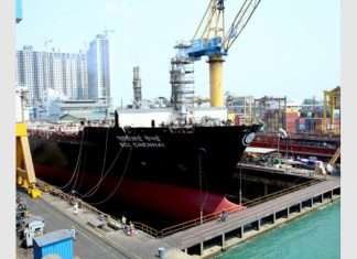The containership SCI Chennai in dock in Colombo