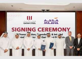 The signing ceremony for Milaha to deliver stevedoring services to Qatar Steel