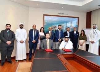 ASRY Acting CEO, Shaikh Mohammed bin Rashid bin Abdulrahman Al Khalifa and DHL General Manager for Bahrain signed the service agreement in an official ceremony held at the yard’s headquarters in Hidd, in the presence of senior officials from both parties