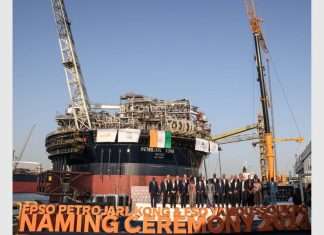 The naming ceremony for Pertrojarl Kong and FSO Yamoussoukro was attended by key figures, including Janarthanan Lakshmi Kanthan, Senior Vice President, EPC & Commercial - Drydocks World; Chris Brett, President - Altera Infrastructure Production; Guido Brusco, Chief Operating Officer Natural Resources - Eni; Mamadou Sangafowa-Coulibaly, Minister of Mines, Petroleum and Energy of Côte d’Ivoire; Fatoumata Sanogo, CEO Petroci and Minafou Kone Coulibaly, Director of Cabinet, Ministry of Finance and Budget, Côte d’Ivoire