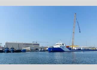 The converted Jawar 31, delivered by Albwardy Damen recently alongside three new search and rescue vessels