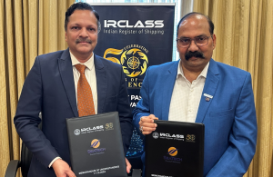P K Mishra, Managing Director of IRS and G. S. Chopra, Managing Director, of SeaTech signing the MOU