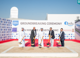The groundbreaking ceremony was attended by AbdulBasit AlMarzouqi, Deputy CEO of the Logistics District, Dubai South and Kishore Lakhani, Chairman INDU Group, in the presence of senior executives from both organisations