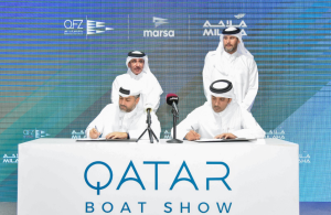 The agreement between Milaha and QFZ was signed, on the sidelines of this year’s Qatar Boat Show, by H.E. Sheikh Mohammed Bin Hamad Bin Faisal Al-Thani, CEO of QFZ and Fahad Bin Saad Al-Qahtani, Group CEO of Milaha