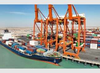 The containership Vira Bhum making its maiden call to BGT