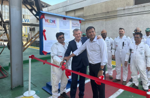 Drydocks World CEO Capt. Rado Antolovic officially opening the new shot blasting and priming facility