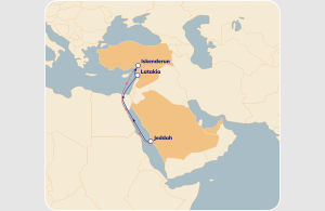 The new EXS service connects Saudi Arabia, Syria and Turkey