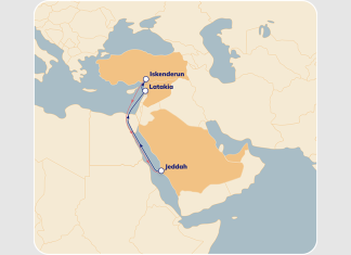 The new EXS service connects Saudi Arabia, Syria and Turkey