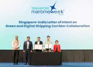 The LOI was signed by Teo Eng Dih, Chief Executive of the Maritime and Port Authority of Singapore, and R. Lakshmanan, Joint Secretary of the Ministry of Ports, Shipping and Waterways (MOPSW) of India, and witnessed by Dr Amy Khor, Senior Minister of State, Ministry of Sustainability and the Environment and Ministry of Transport, Singapore, and Sarbananda Sonowal, Minister of Ports, Shipping and Waterways of India