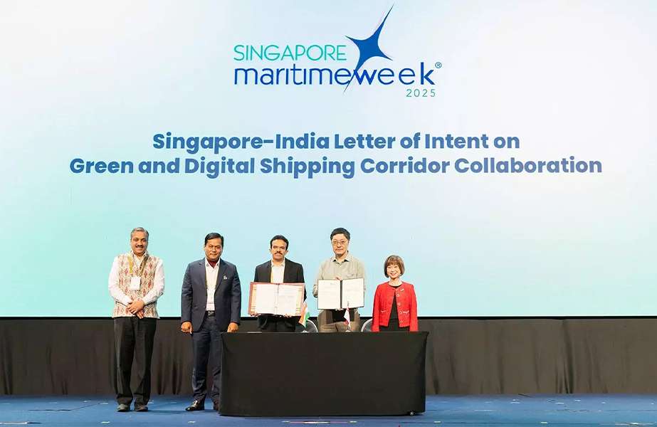 The LOI was signed by Teo Eng Dih, Chief Executive of the Maritime and Port Authority of Singapore, and R. Lakshmanan, Joint Secretary of the Ministry of Ports, Shipping and Waterways (MOPSW) of India, and witnessed by Dr Amy Khor, Senior Minister of State, Ministry of Sustainability and the Environment and Ministry of Transport, Singapore, and Sarbananda Sonowal, Minister of Ports, Shipping and Waterways of India