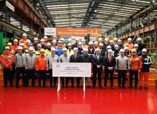 The steel cutting ceremony for the first of a series of new LNG carriers for Nakilat