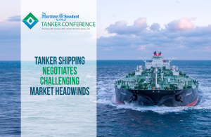 Delegates attending The Maritime Standard Tanker Conference 2025 at Atlantis, The Palm in Dubai, discussing tanker market trends and sustainability in shipping