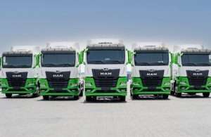 Some of the 17 new MAN trucks recently added to the Momentum Logistics fleet
