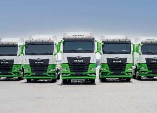 Some of the 17 new MAN trucks recently added to the Momentum Logistics fleet