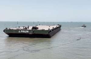 Prism Logistics has deployed a heavy lift barge which is now operating off the coast of Abu Dhabi