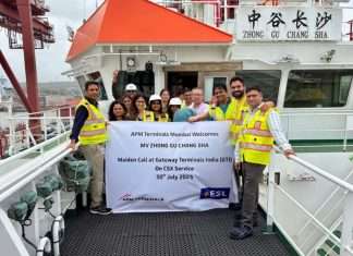 APM Terminals’ GTI facility welcomed the maiden call of ESL’s CSX service on 30th July 2025