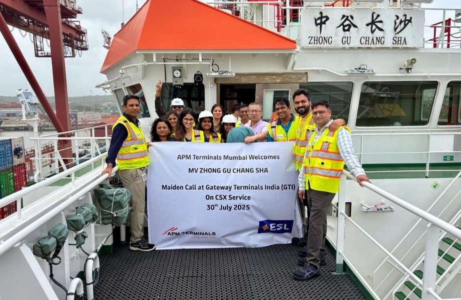 Story-9 APM Terminals’ GTI facility welcomed the maiden call of ESL’s CSX service on 30th July 2025