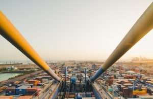A view from one of the container cranes at DP Mundra