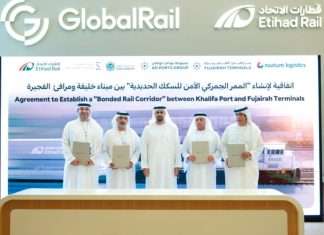 The signing of the MOU to establish a Bonded Rail Corridor between Fujairah and Abu Dhabi
