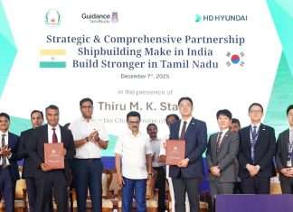 HD Hyundai has signed an exclusive business agreement with the Tamil Nadu state government to promote the establishment of a new shipyard