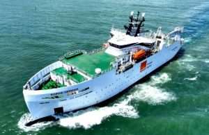 Sophie Germain, a cable repair vessel built by Colombo Dockyard for Orange Marine and delivered in July 2023