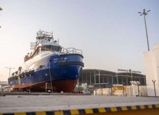 The new crew boat designed and built by Grandweld for Kanoo