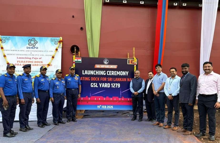 Story-10 IRS executives were present at the launch ceremony for the new floating drydock project at Goa Shipyard