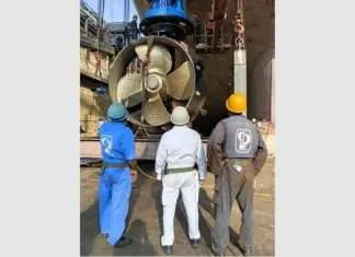 Colombo Dockyard demonstrates cable layer repair capabilities A key component of the cable layer project was the modification of the bow thruster tunnel.