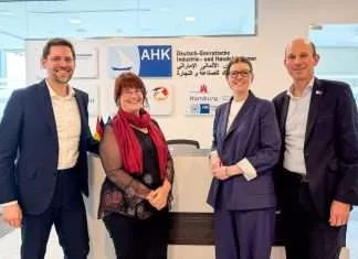 Kirstin Staab, second left, will head up the strengthened Port of Hamburg presence in Dubai and the wider region