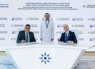 The signing of the partnership agreement between AD Ports Group and NYU Abu Dhabi