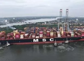 New record set by DP World Cochin MSC Ilaria alongside at DP World Cochin recently, where it set a new record for containers handled by the terminal during a single call